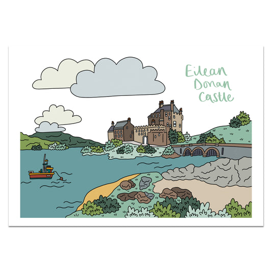 Eilean Donan Castle Illustrated Print