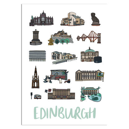 Edinburgh Icons Print