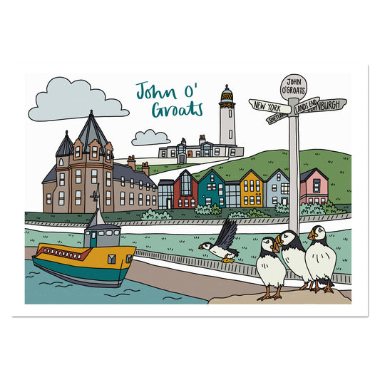 John O'Groats Illustrated Print
