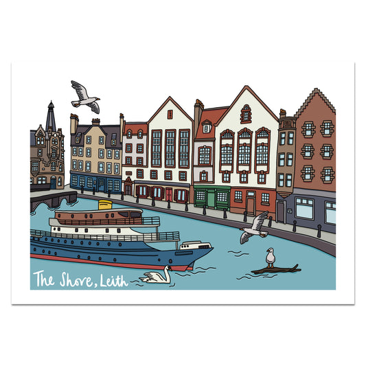 The Shore Leith Edinburgh Illustrated Print