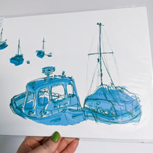 Load image into Gallery viewer, SALE - Boat print in blue - Victoria Rose Ball
