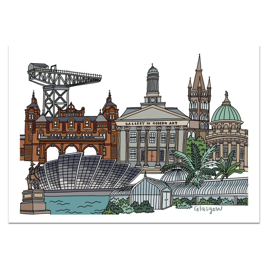 Glasgow Landmarks Print