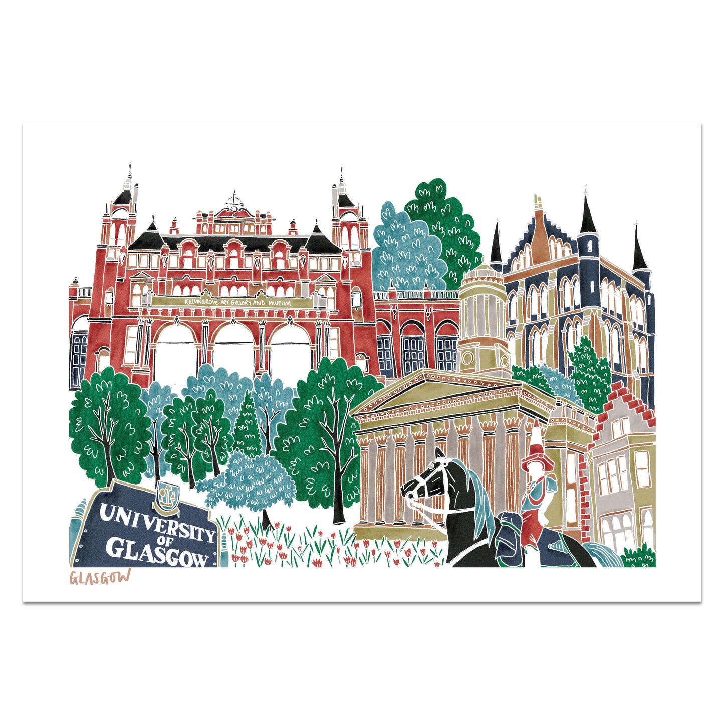 Glasgow Print (Stylised Colours) - Victoria Rose Ball